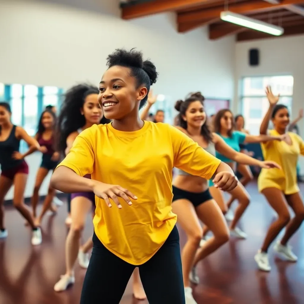 Diversity in dance practice with collegiate dancers showcasing their skills.