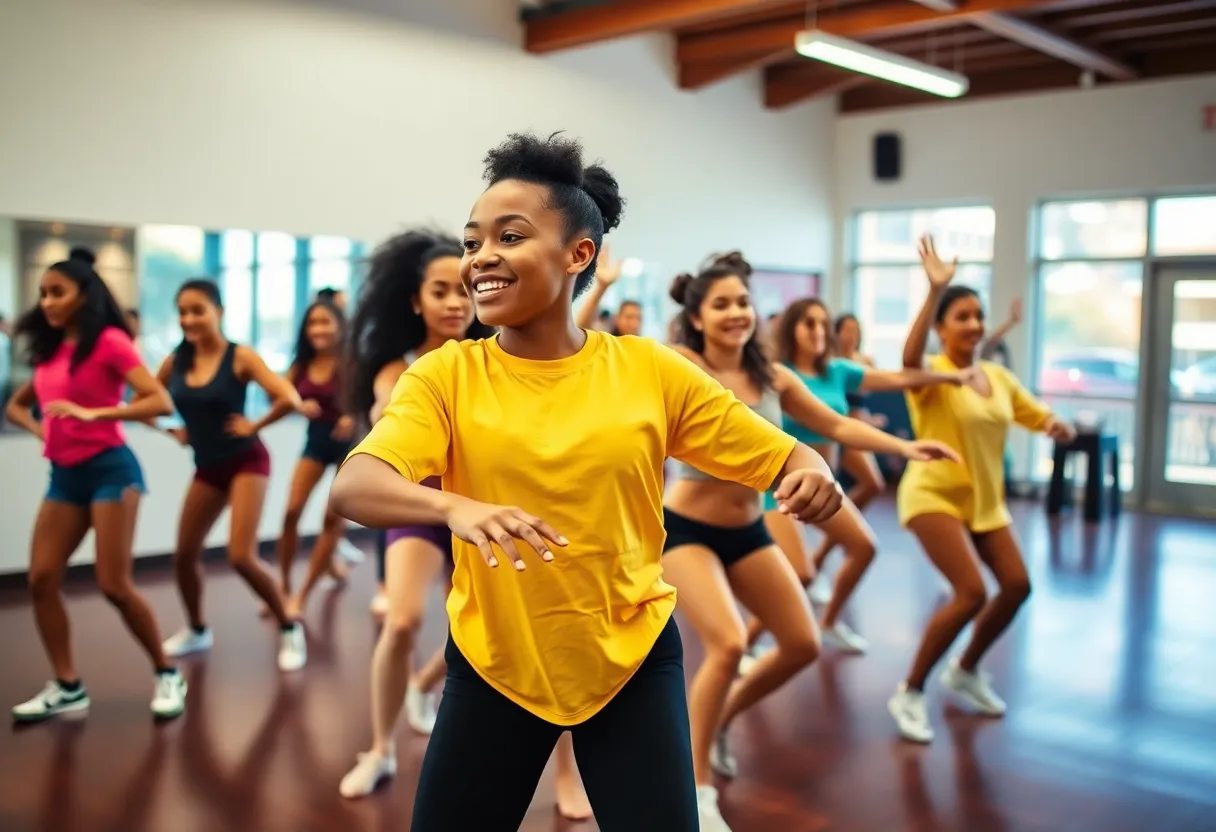 Diversity in dance practice with collegiate dancers showcasing their skills.