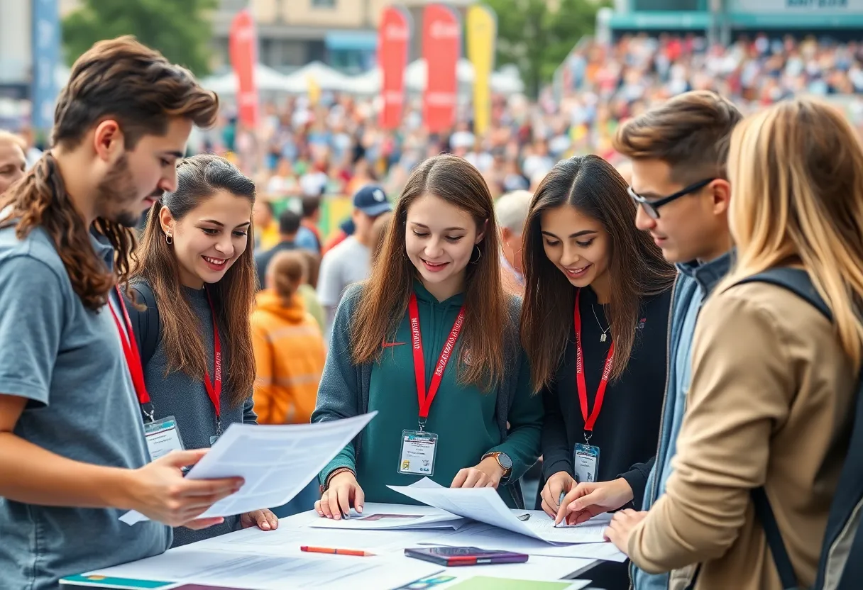 UTSA students participating in event management activities for NCAA Final Four