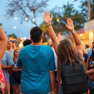 Community members in San Antonio celebrate the safe return of a missing person.