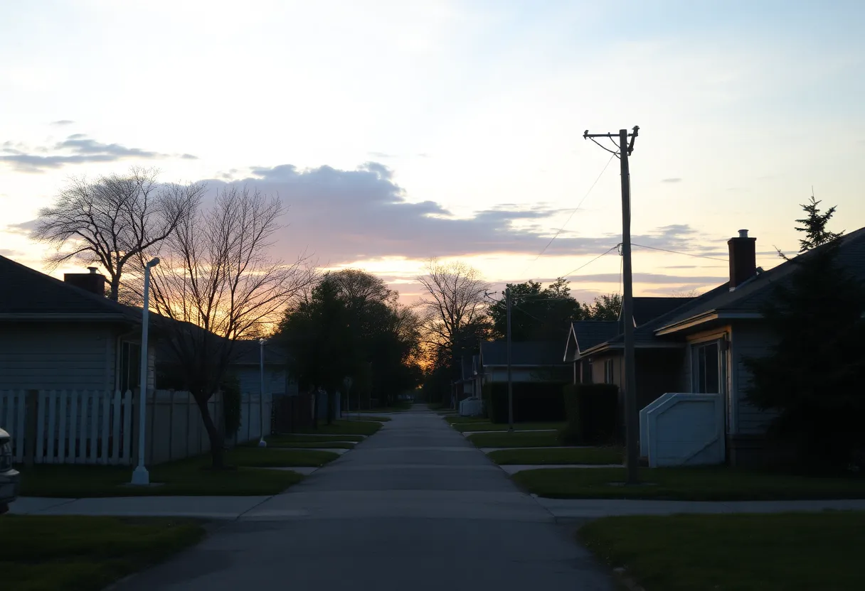 A peaceful neighborhood illustrating community resilience.