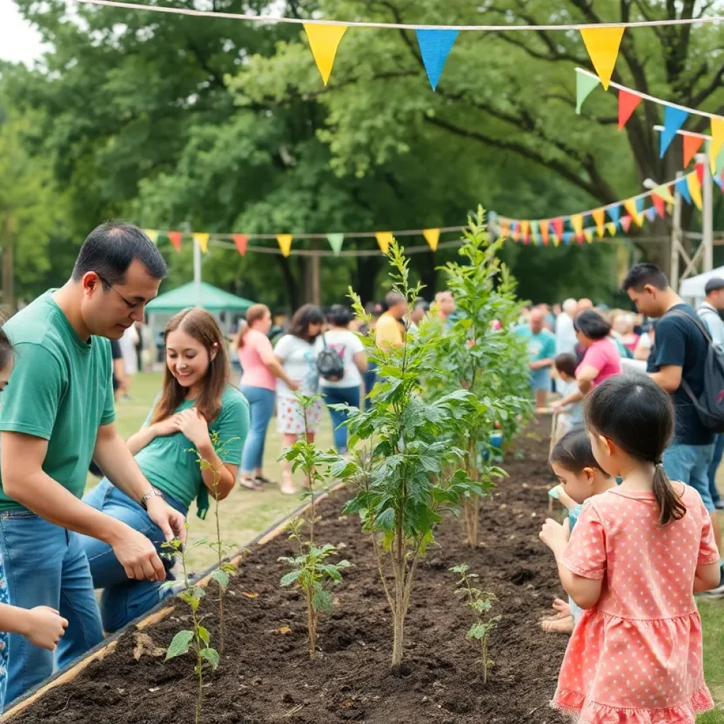 Community members celebrating at Earth Day Fiesta in San Antonio.