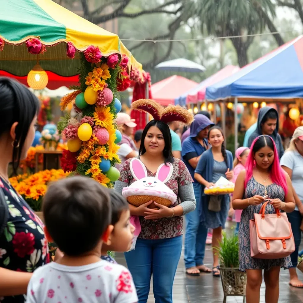 Families celebrating Easter at Fiesta events in San Antonio, 2025