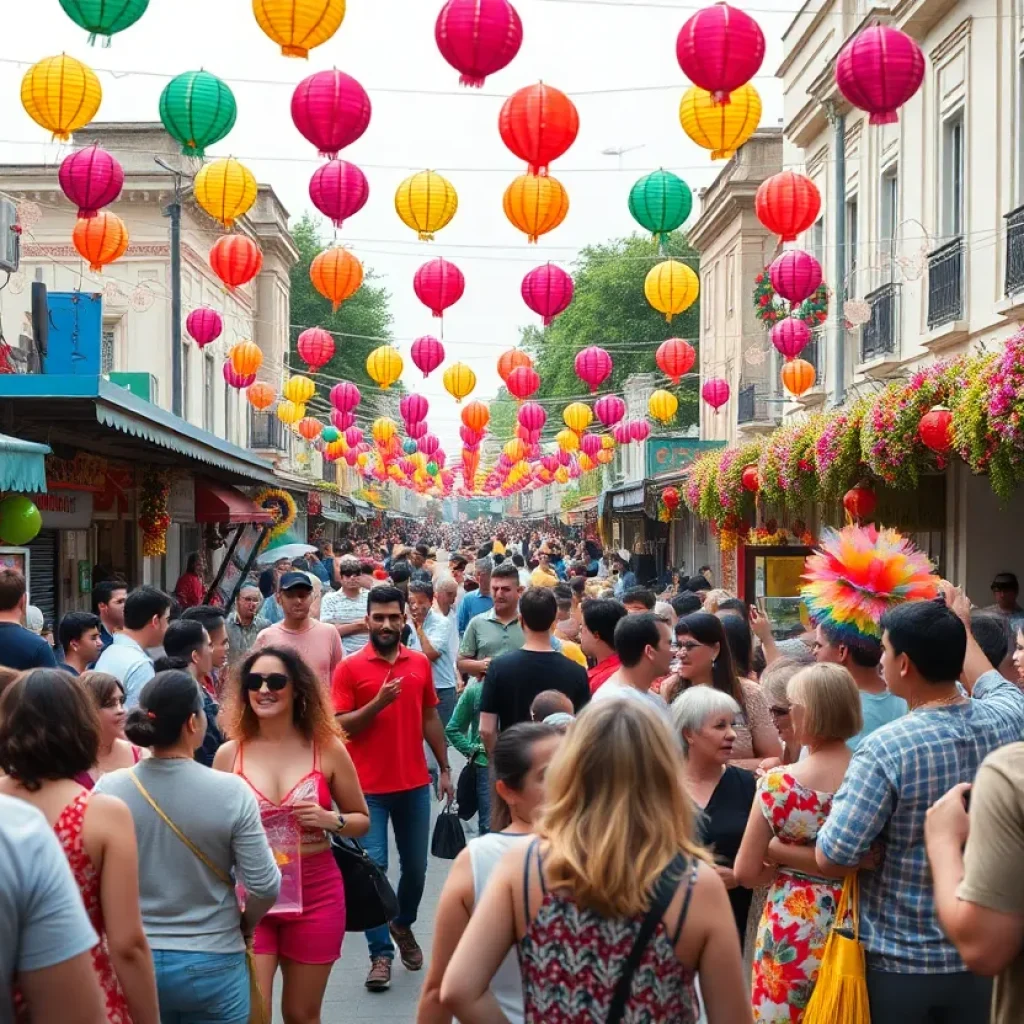 Crowd enjoying Fiesta 2025 celebrations in San Antonio