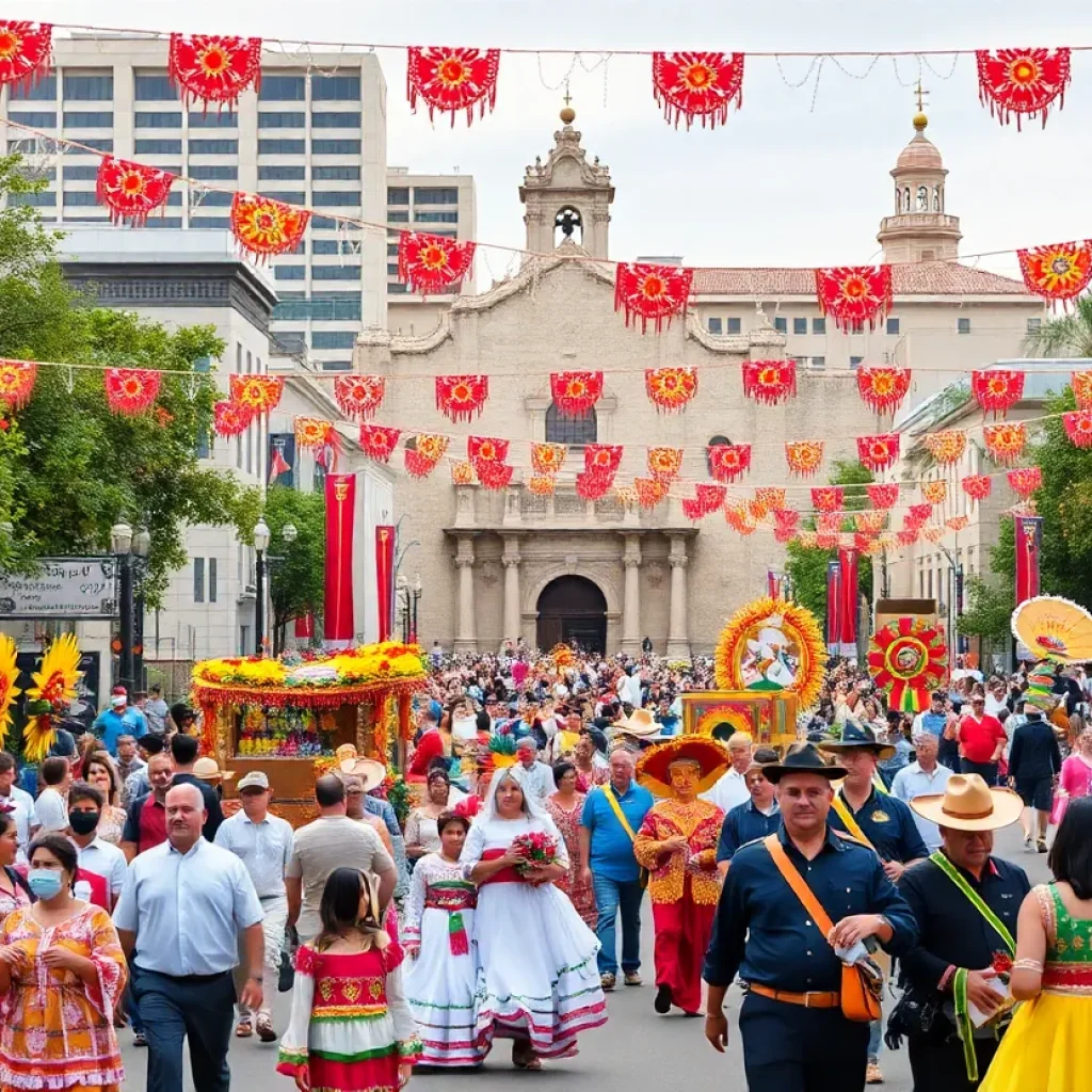 Vibrant Fiesta San Antonio celebration with colorful decorations