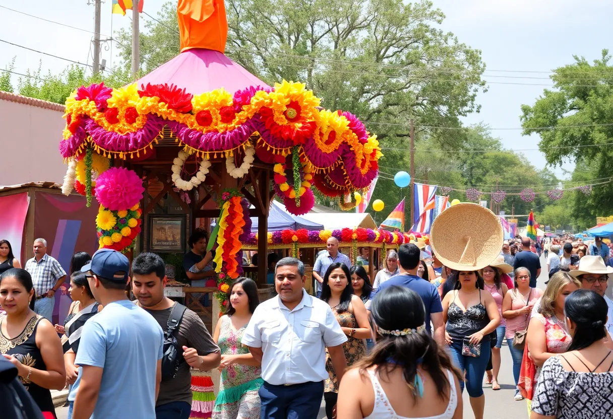 A lively scene from Fiesta San Antonio showing cultural diversity and celebration.