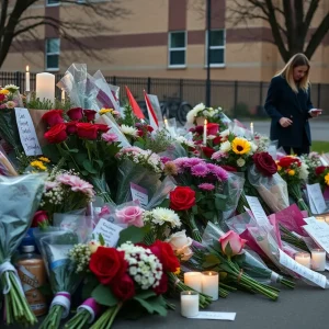 Makeshift memorial for 14-year-old shooting victim