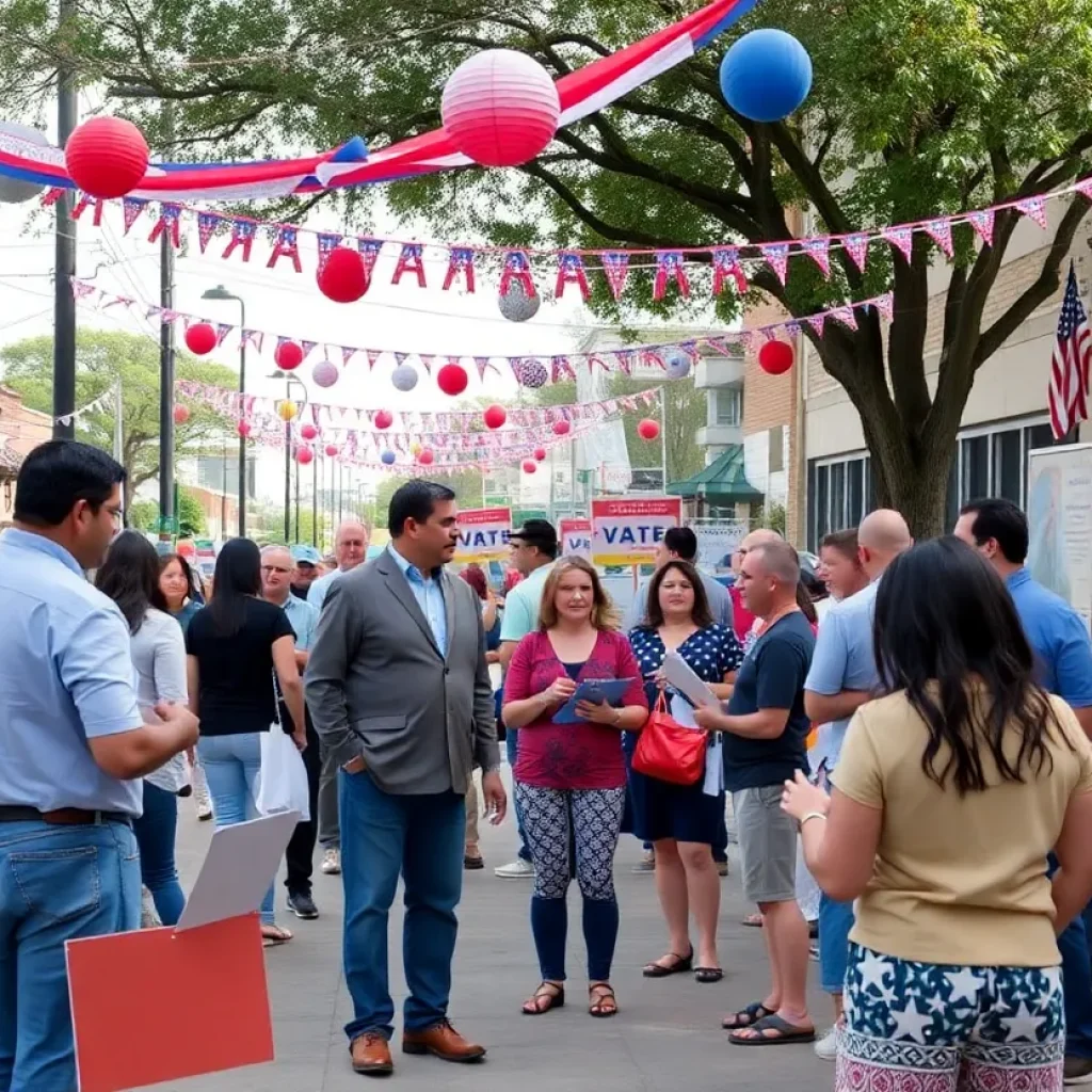 Community members discussing San Antonio election preparations