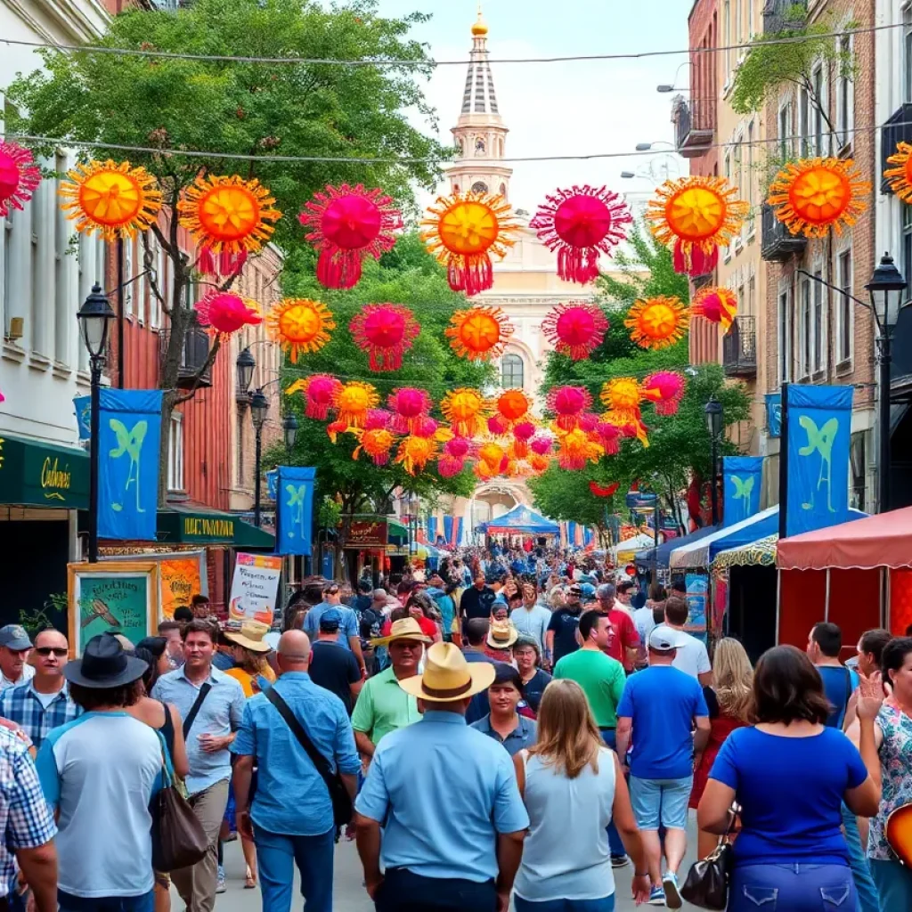 A vibrant scene depicting San Antonio's music and cultural events.
