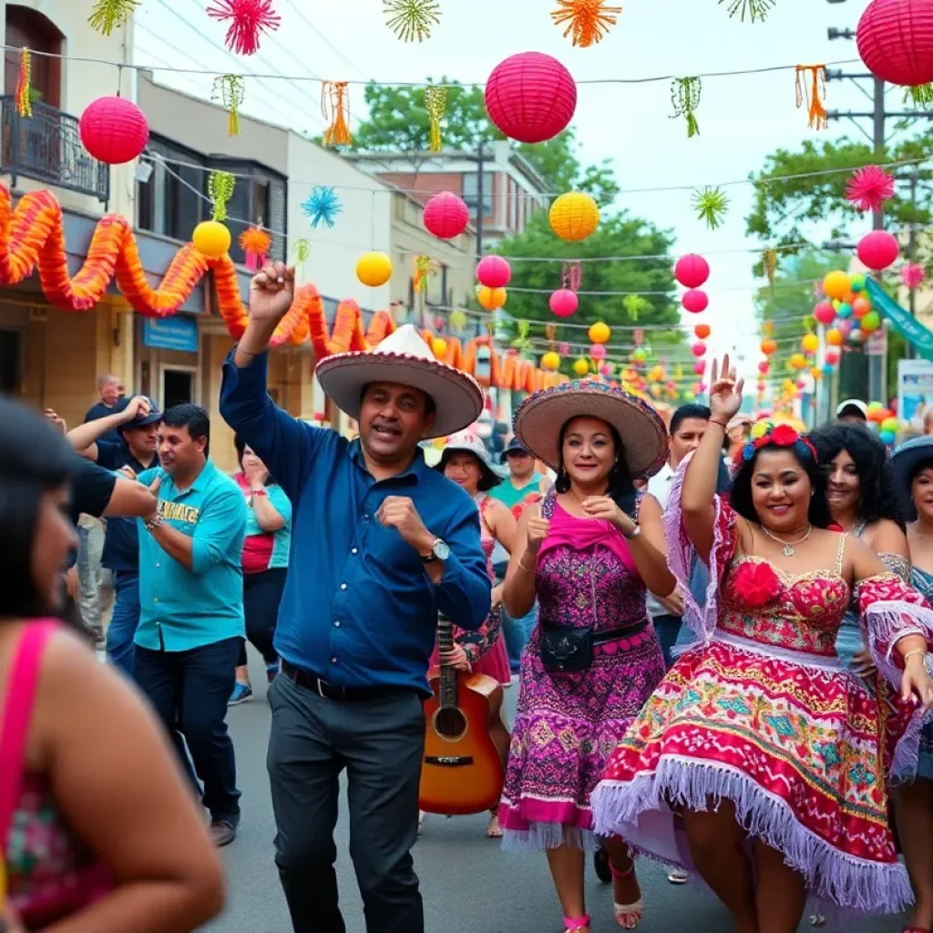 Cumbia dancers at a San Antonio festival