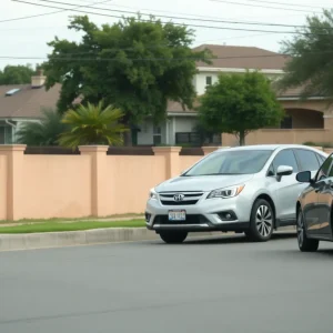 Quiet neighborhood street with parked cars in San Antonio