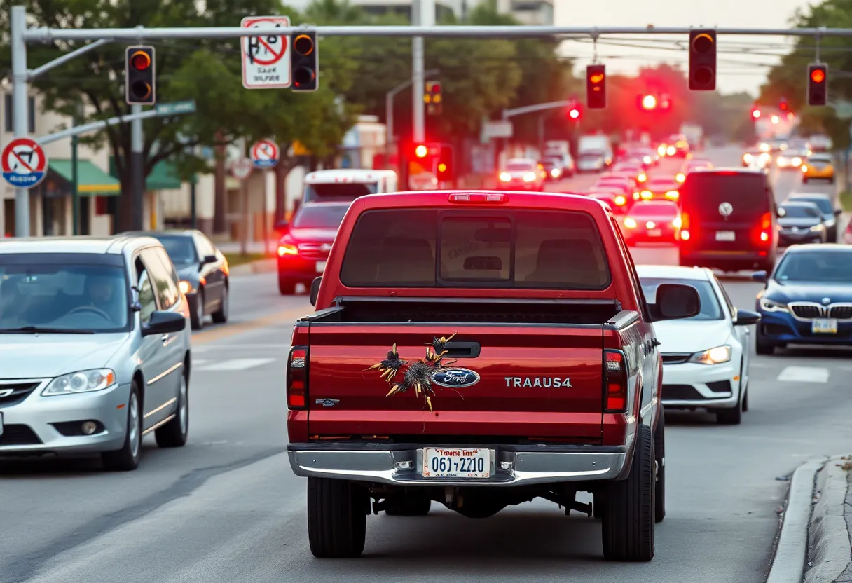 Truck with bullet holes in San Antonio after road rage incident