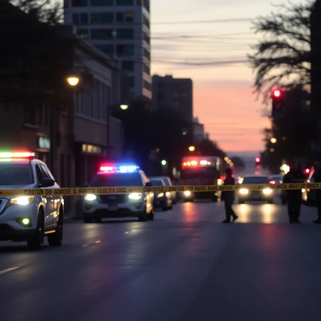 Emergency responders at a shooting scene in San Antonio