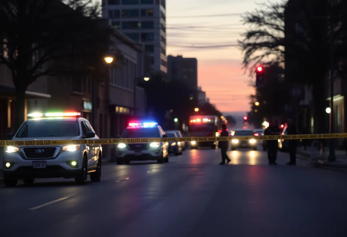 Police at the scene of a shooting in San Antonio