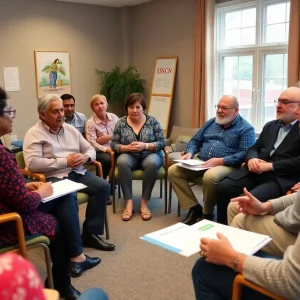 Participants at a San Antonio Tax Help Workshop discussing property taxes