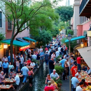 Crowds in San Antonio enjoying the River Walk