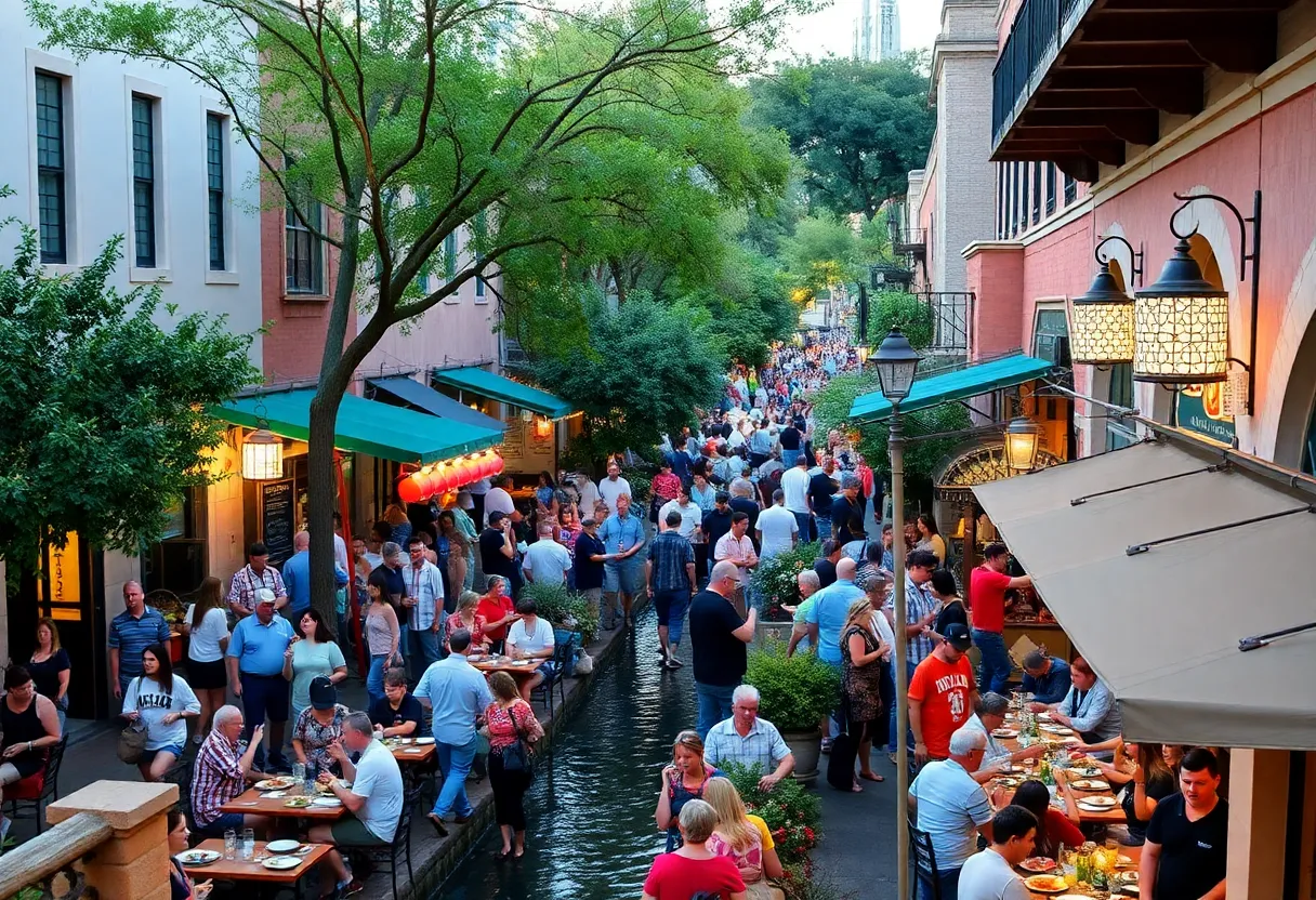 Crowds in San Antonio enjoying the River Walk