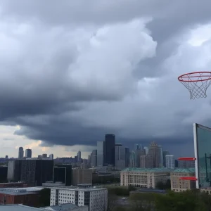 Stormy weather over San Antonio during sports weekend
