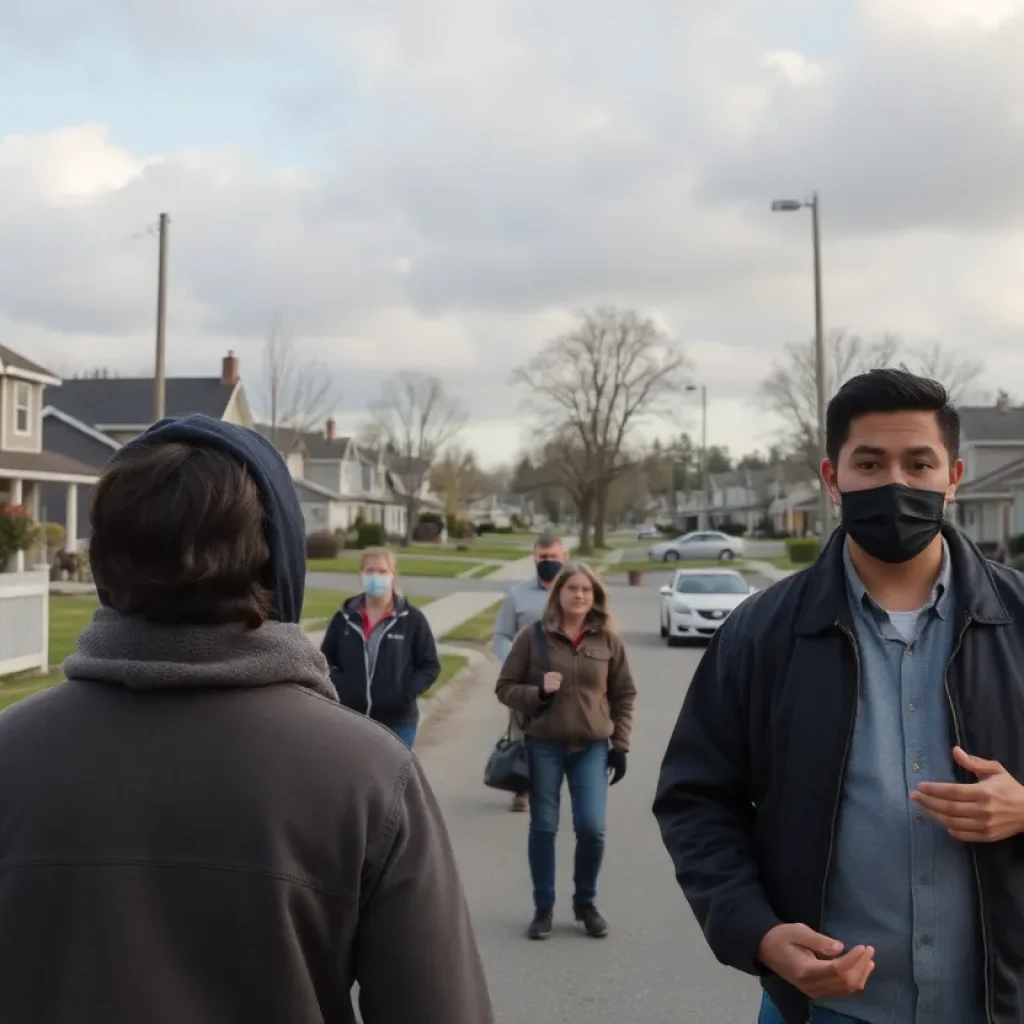 Residents addressing concerns in a suburban neighborhood