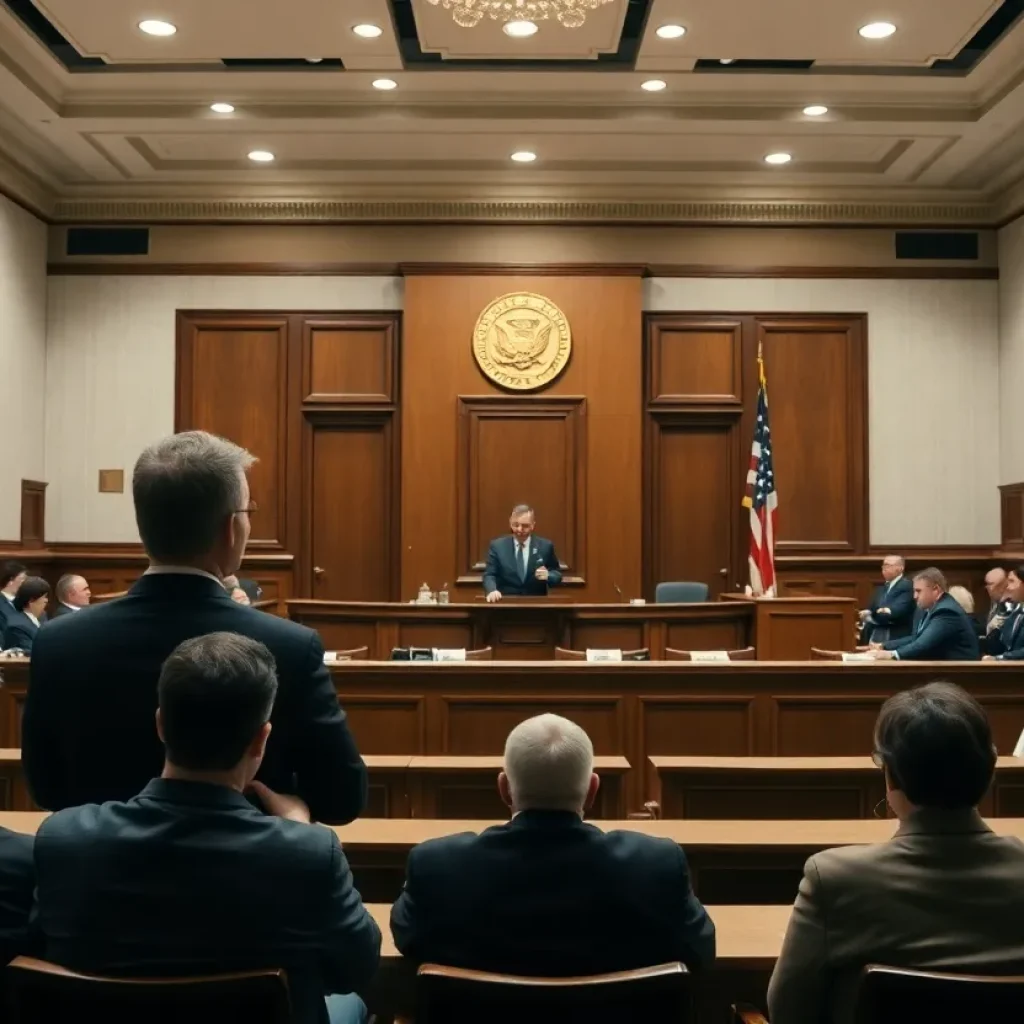 Courtroom scene during Tay-K 47's murder trial