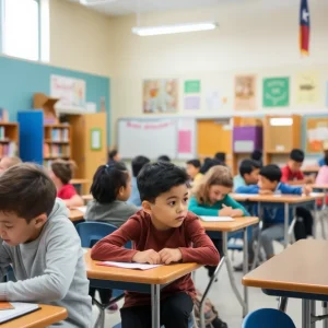 Engaged students in a Texas school setting, representing school evaluations.