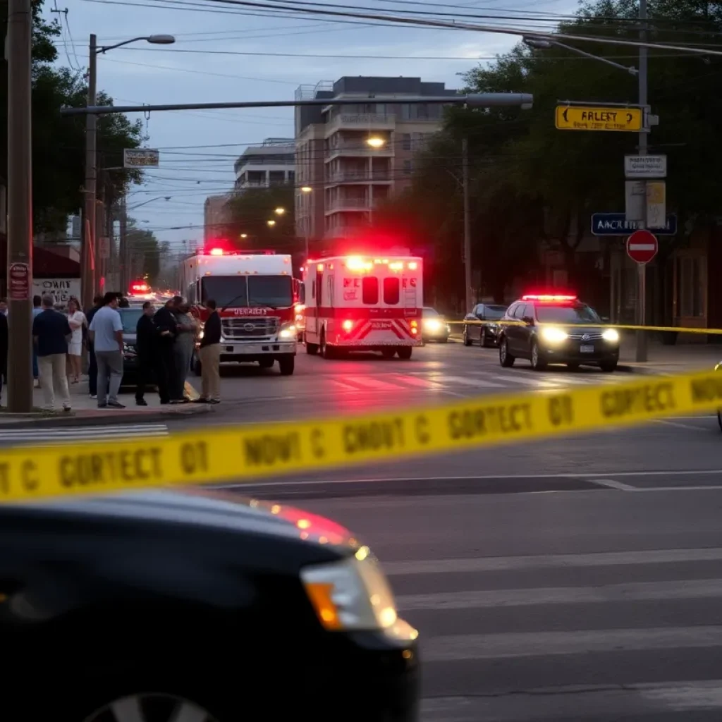 Emergency services at a shooting scene in San Antonio