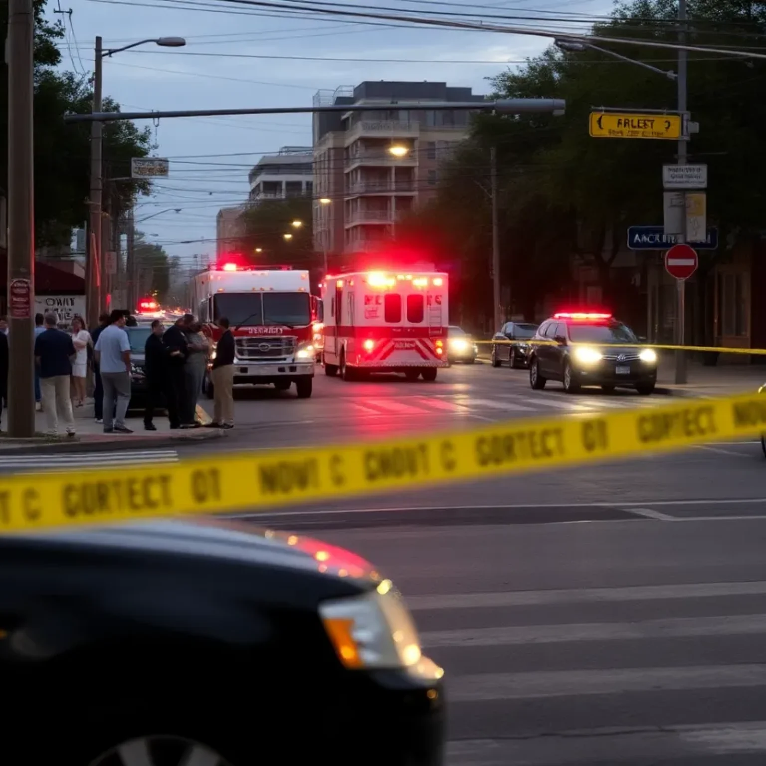 Emergency services at a shooting scene in San Antonio