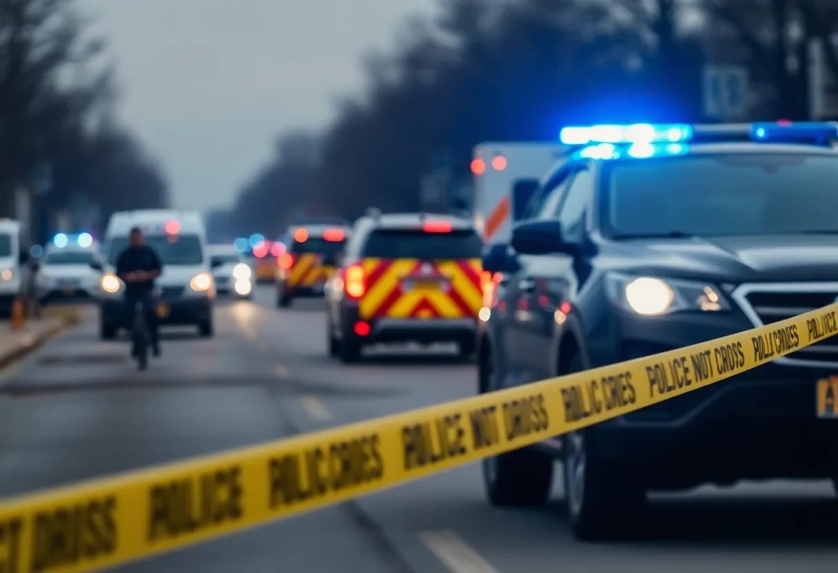 Emergency response vehicles at the scene of a road accident in San Antonio