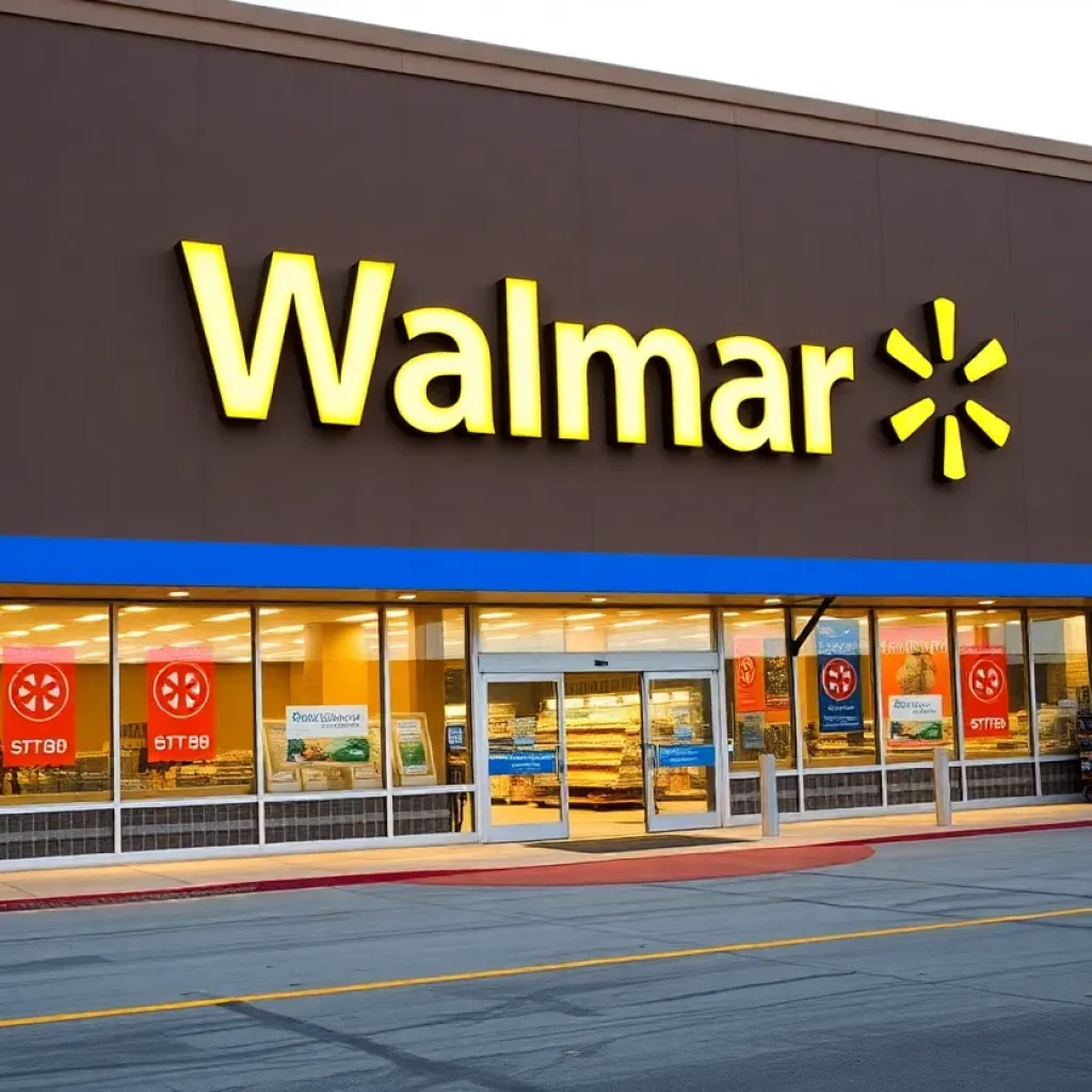 Modern remodeled Walmart store in Texas